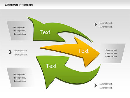 Forme frecce processo, Gratis Modello PowerPoint, 00931, Forme — PoweredTemplate.com