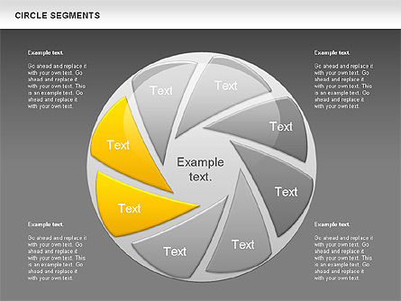 Formes des segments de cercle, Diapositive 10, 00937, Formes — PoweredTemplate.com
