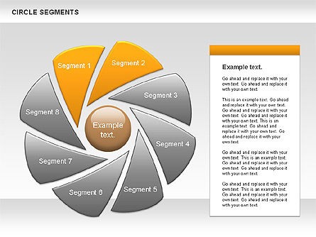 Formes des segments de cercle, Diapositive 2, 00937, Formes — PoweredTemplate.com
