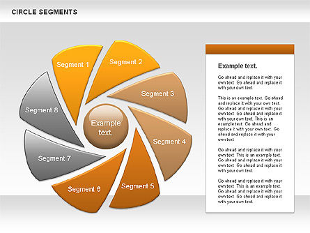 Circle segmentos formas, Deslizar 4, 00937, Formas — PoweredTemplate.com