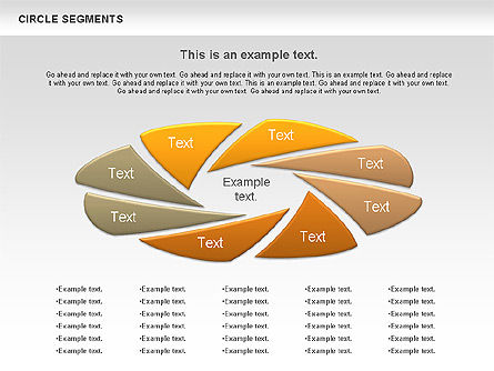 Circle Segments Shapes, Slide 9, 00937, Shapes — PoweredTemplate.com