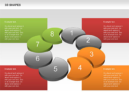 Gratis gekleurde 3d vormen, Gratis PowerPoint-sjabloon, 00938, Figuren — PoweredTemplate.com