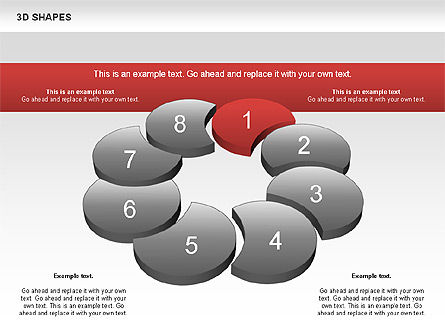 自由な色の3D形状, スライド 2, 00938, 図形 — PoweredTemplate.com