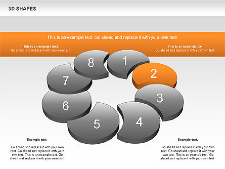 自由な色の3D形状, スライド 3, 00938, 図形 — PoweredTemplate.com