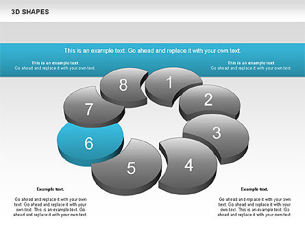 自由な色の3D形状, スライド 7, 00938, 図形 — PoweredTemplate.com
