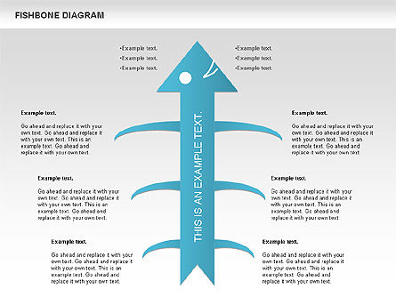 Diagrama colorido del Fishbone, Diapositiva 10, 00944, Modelos de negocios — PoweredTemplate.com