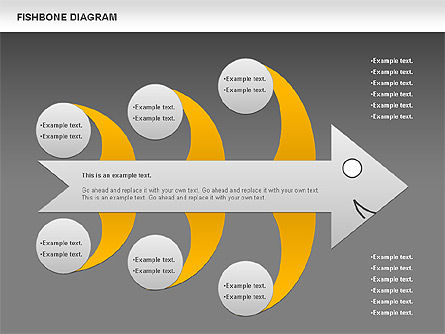 Diagrama colorido del Fishbone, Diapositiva 12, 00944, Modelos de negocios — PoweredTemplate.com