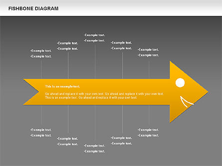 Diagrama colorido del Fishbone, Diapositiva 13, 00944, Modelos de negocios — PoweredTemplate.com