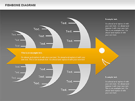 Buntes fishbone Diagramm, Folie 14, 00944, Business Modelle — PoweredTemplate.com