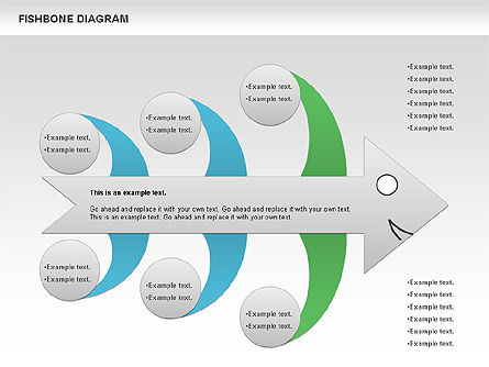 Diagrama colorido del Fishbone, Diapositiva 4, 00944, Modelos de negocios — PoweredTemplate.com