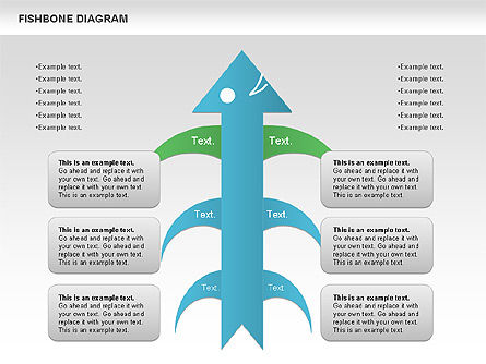 Diagrama colorido del Fishbone, Diapositiva 7, 00944, Modelos de negocios — PoweredTemplate.com