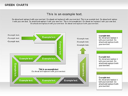 Process green chart, Deslizar 3, 00946, Formas — PoweredTemplate.com