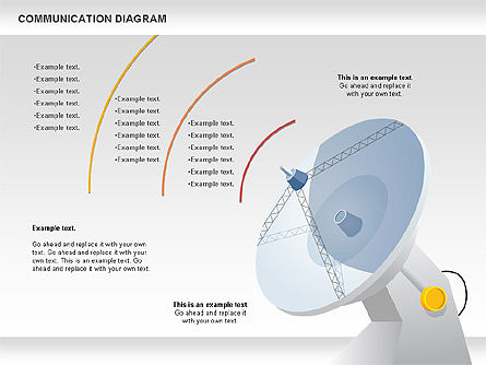 Diagram Komunikasi Antena, Templat PowerPoint, 00947, Model Bisnis — PoweredTemplate.com