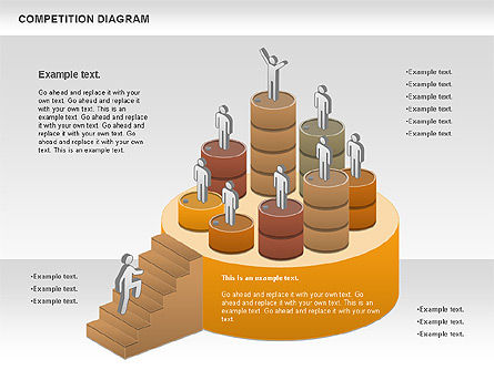 Os diagramas de concorrência, Modelo do PowerPoint, 00948, Modelos de Negócio — PoweredTemplate.com
