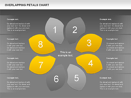 겹치는 꽃잎 다이어그램, 슬라이드 12, 00950, 단계 도표 — PoweredTemplate.com