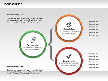 Icons diagramas de fluxo, Modelo do PowerPoint, 00951, Fluxogramas — PoweredTemplate.com