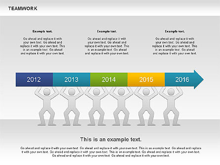Teamwork Timeline Diagram, PowerPoint Template, 00956, Timelines & Calendars — PoweredTemplate.com