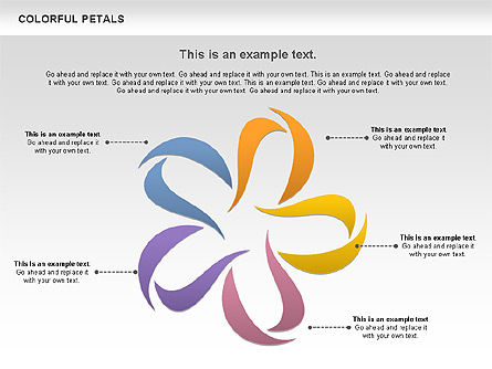 Chart petali colorati, Modello PowerPoint, 00960, Timelines & Calendars — PoweredTemplate.com