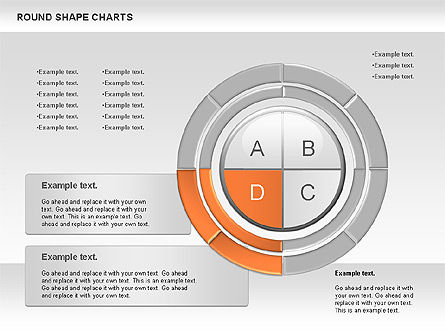 Runde Form Diagramm, Folie 11, 00962, Tortendiagramme — PoweredTemplate.com