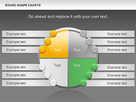 Round Shape Chart, Slide 15, 00962, Pie Charts — PoweredTemplate.com