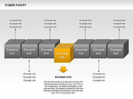 큐브 차트, 슬라이드 5, 00965, 단계 도표 — PoweredTemplate.com