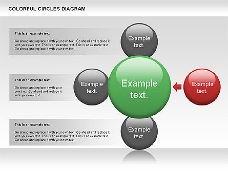 Diagrama de círculos coloridos, Modelo do PowerPoint, 00966, Formas — PoweredTemplate.com