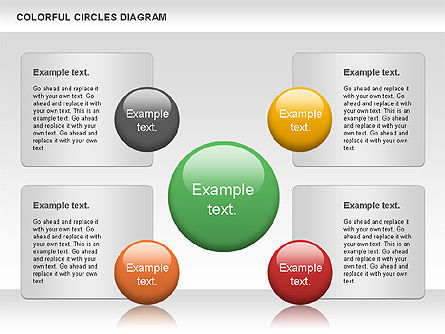 Kleurrijke cirkels diagram, Dia 10, 00966, Figuren — PoweredTemplate.com