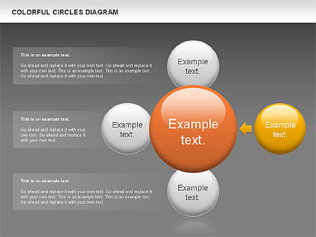 Kleurrijke cirkels diagram, Dia 12, 00966, Figuren — PoweredTemplate.com