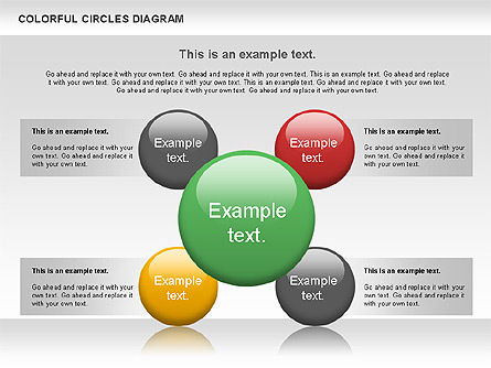 Kleurrijke cirkels diagram, Dia 5, 00966, Figuren — PoweredTemplate.com