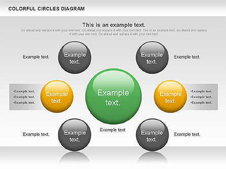 Kleurrijke cirkels diagram, Dia 6, 00966, Figuren — PoweredTemplate.com