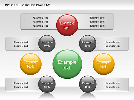Kleurrijke cirkels diagram, Dia 7, 00966, Figuren — PoweredTemplate.com