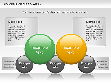Diagrama de círculos coloridos, Deslizar 9, 00966, Formas — PoweredTemplate.com