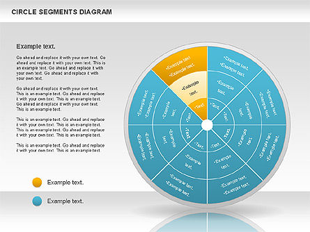 Circle diagrama de segmento, Modelo do PowerPoint, 00967, Gráficos circulares — PoweredTemplate.com
