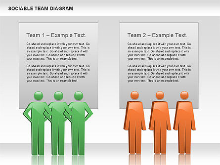 Diagrama de equipo sociable, Diapositiva 10, 00975, Modelos de negocios — PoweredTemplate.com