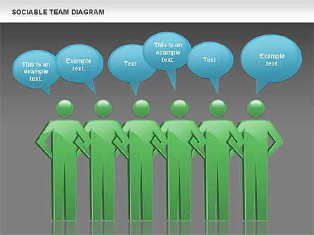 Diagrama de equipo sociable, Diapositiva 12, 00975, Modelos de negocios — PoweredTemplate.com