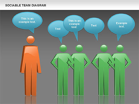 Diagrama de equipo sociable, Diapositiva 13, 00975, Modelos de negocios — PoweredTemplate.com