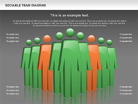 Diagrama de equipo sociable, Diapositiva 14, 00975, Modelos de negocios — PoweredTemplate.com