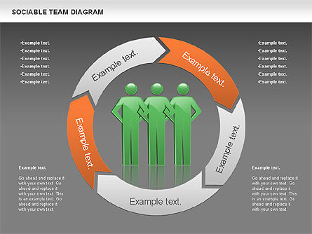 Diagrama da equipe, Deslizar 15, 00975, Modelos de Negócio — PoweredTemplate.com