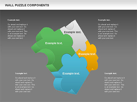 벽 퍼즐 구성 요소, 슬라이드 9, 00976, 퍼즐 도표 — PoweredTemplate.com