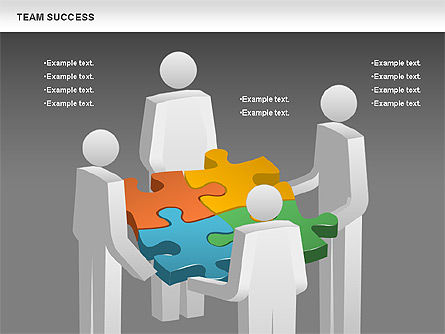 Schéma de réussite de l'équipe, Diapositive 13, 00977, Schémas puzzle — PoweredTemplate.com