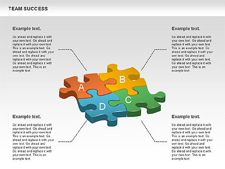 Diagrama de sucesso da equipe, Deslizar 3, 00977, Diagramas em Puzzle — PoweredTemplate.com