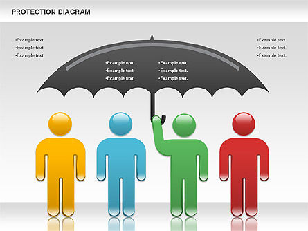 Diagrama de protección, Plantilla de PowerPoint, 00978, Modelos de negocios — PoweredTemplate.com