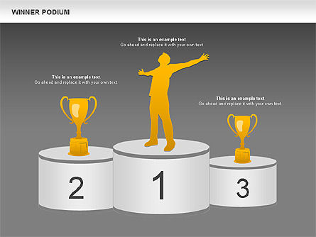 Winner Podium Diagram, Slide 12, 00981, Silhouettes — PoweredTemplate.com