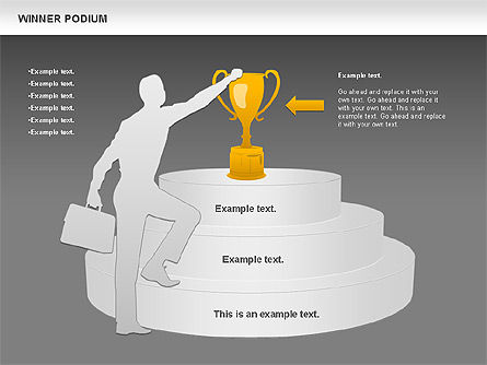 Schéma du podium du gagnant, Diapositive 15, 00981, Silhouettes — PoweredTemplate.com