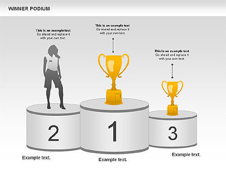 Schéma du podium du gagnant, Diapositive 5, 00981, Silhouettes — PoweredTemplate.com