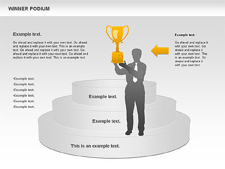 Winnaar podium diagram, Dia 6, 00981, Silhouetten — PoweredTemplate.com