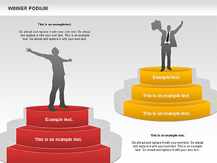 Schéma du podium du gagnant, Diapositive 9, 00981, Silhouettes — PoweredTemplate.com