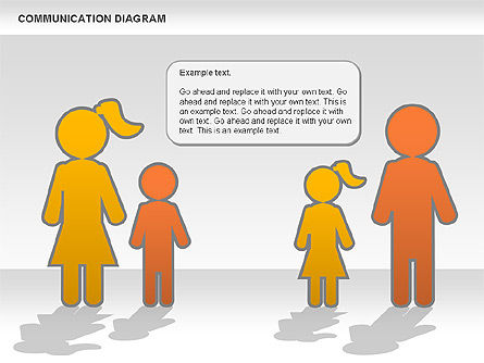 Familiecommunicatie diagram, PowerPoint-sjabloon, 00982, Procesdiagrammen — PoweredTemplate.com