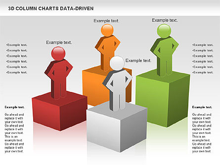 3D 열 데이터 기반 차트, 슬라이드 10, 00987, 비즈니스 모델 — PoweredTemplate.com