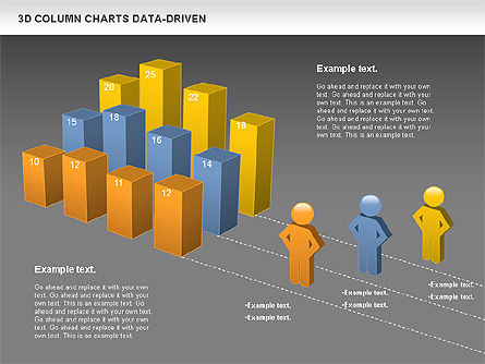 3D Column Data Driven Charts, Slide 12, 00987, Business Models — PoweredTemplate.com